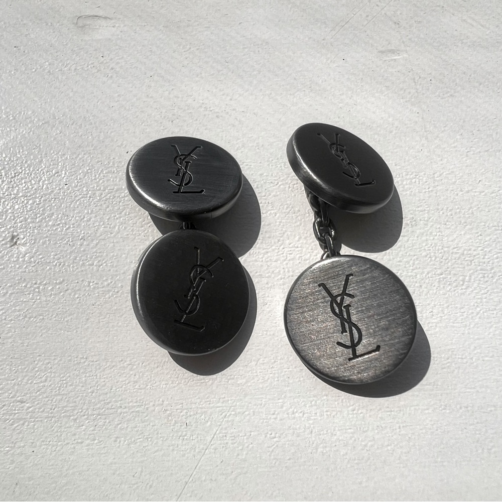 Yves Saint Laurent Round Logo Cufflinks